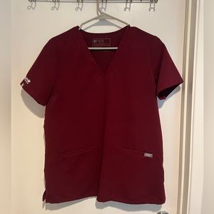 Women’s Figs Casma 3-pocket scrub top - S/Burgundy
